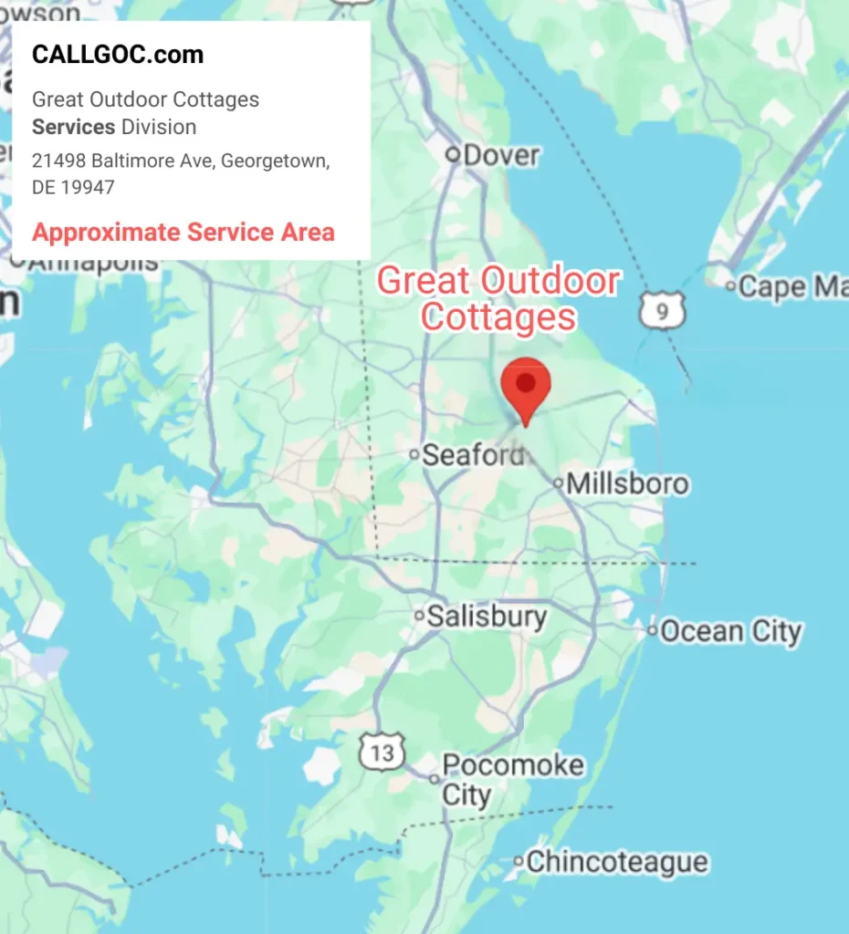 Map of the CallGOC service area on Delmarva