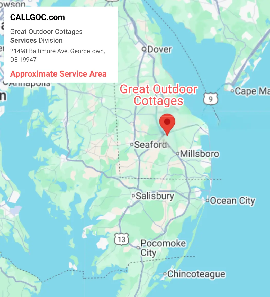 Map of the CallGOC service area on Delmarva